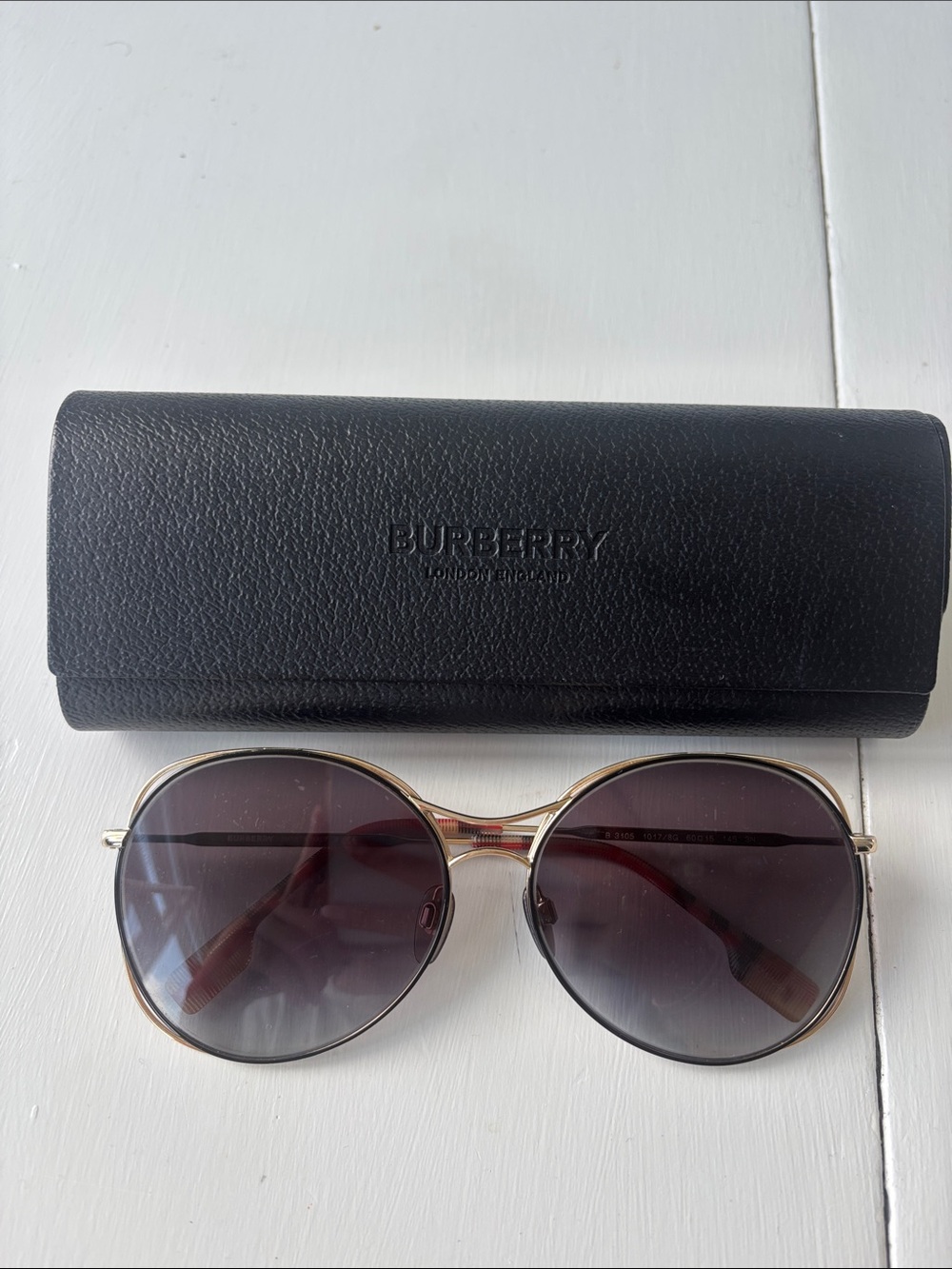 Burberry Gold Metal Frame Women's Sunglasses